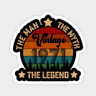 Father's Day Shirt Vintage 1971 The Men Myth Legend 49th Birthday Gift Magnet