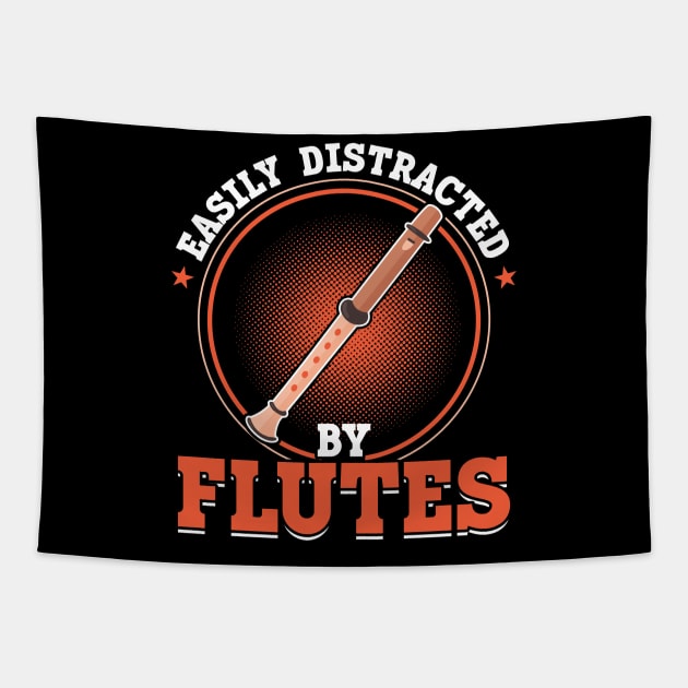 Easily distracted by flutes Flute Flutist Tapestry by Peco-Designs
