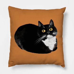 Black and White Cat Loaf Pillow