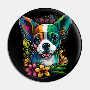 Colorful puppy Dog design #1 Pin