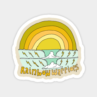 rainbow warriors // retro surf art by surfy birdy Magnet