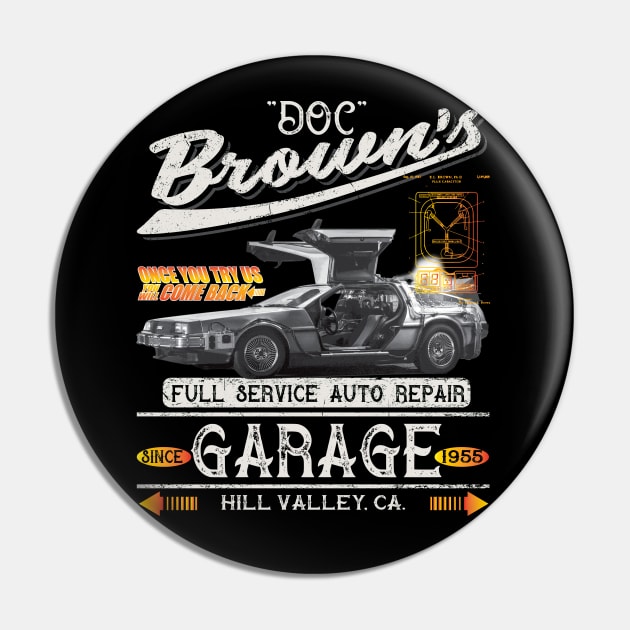 Doc Browns Garage Pin by Alema Art