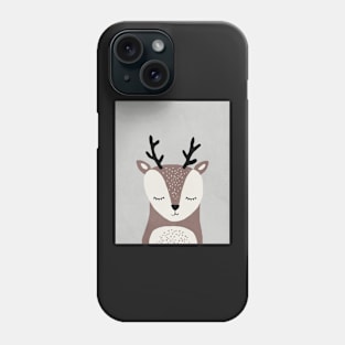 Deer, Abstract, Mid century modern kids wall art, Nursery room Phone Case