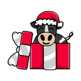 Cute Holstein Cow in Christmas Gift T-Shirt