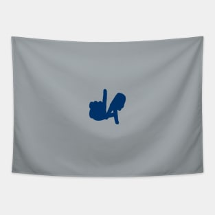 Small LA Hands Silhouette, Blue Tapestry