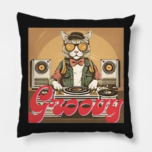 Groovy retro-style DJ chat Pillow