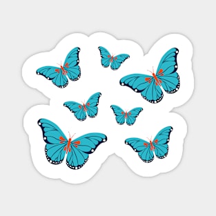 Vintage blue butterflies Magnet
