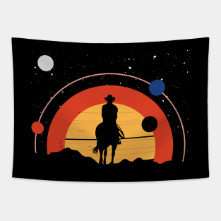 Horse Riding Astronaut Space Travel Solar System Tapestry