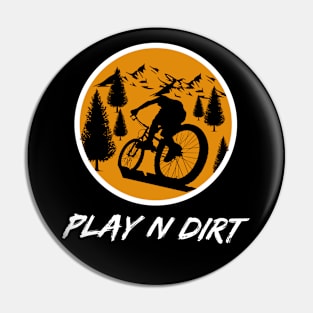 Mountain Biker Riding Uphill - Play N Dirt Pin