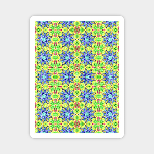 Neon Floral Pattern Magnet by Amanda1775