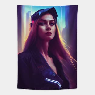 Cyberpunk Woman Tapestry