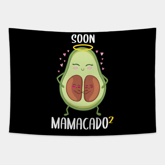 Soon Mamacado x2 Twins Mom To Be Cute Avocado Pregnancy Announcement Tapestry by Rebrand