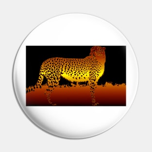 Cheetah hunting on the African savannah Pin