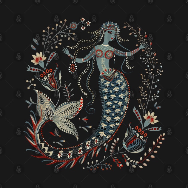 Ethno Mermaid in Old Slavic style by FrogandFog