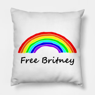 Free Britney Rainbow Typography Pillow