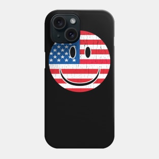 Smiley USA Flag Patriot Smiley USA Patriot Gift Phone Case