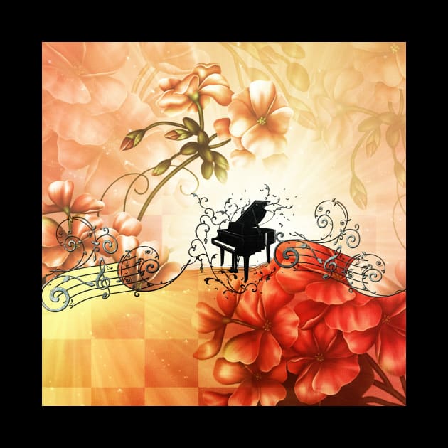 Wonderful flowers with piano and key notes by Nicky2342