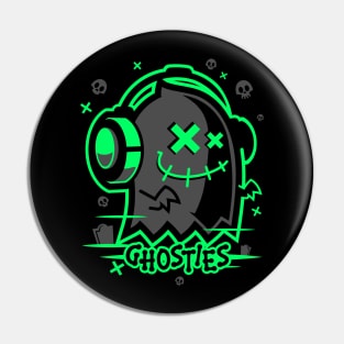 Ghosty Bones Green Pin