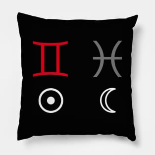 Gemini Sun Pisces Moon Zodiac Sign Pillow