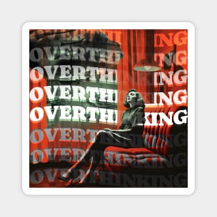 Overthinking Retro comic Vintage art Magnet