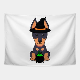 Cute guard dog is a witch Tapestry