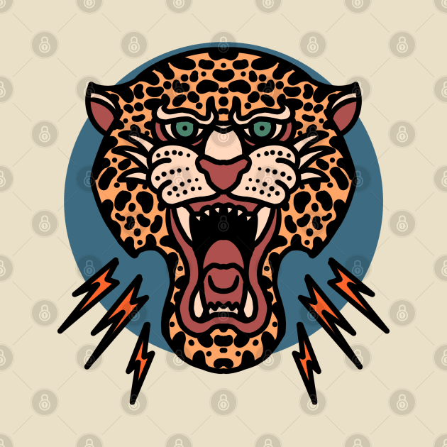 angry leopard tattoo by donipacoceng