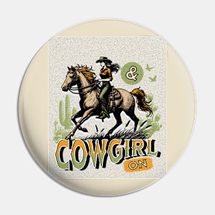 Cowgirl On (western girl riding horse) Pin