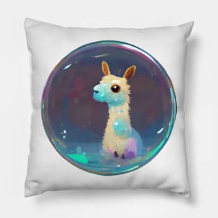 Cute llama in a bubble Pillow