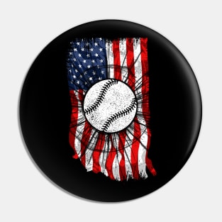 Baseball player American Flag Pin