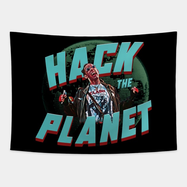 Hack the planet Tapestry by JennyPool