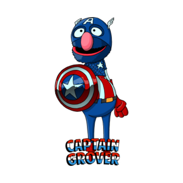 Grover the Captain America - Sesame Street - T-Shirt | TeePublic