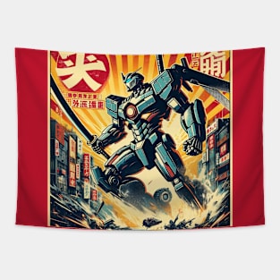 Retro Robot Action Tapestry