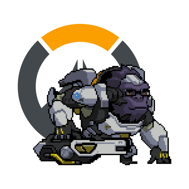 Overwatch - 16-Bit Winston W/ Logo by wyckedguitarist