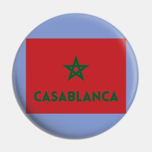 Casablanca City in Moroccan Flag Pin