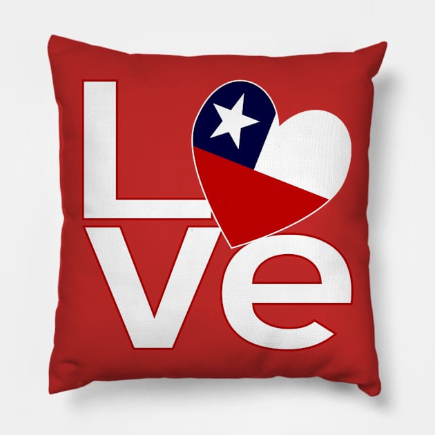 White Red Chile LOVE Pillow by AuntieShoe