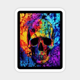 Trippy Rainbow Skull Magnet