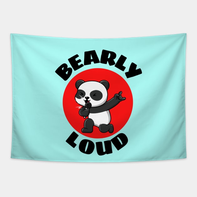 Bearly Loud | Bear Pun Tapestry by Allthingspunny