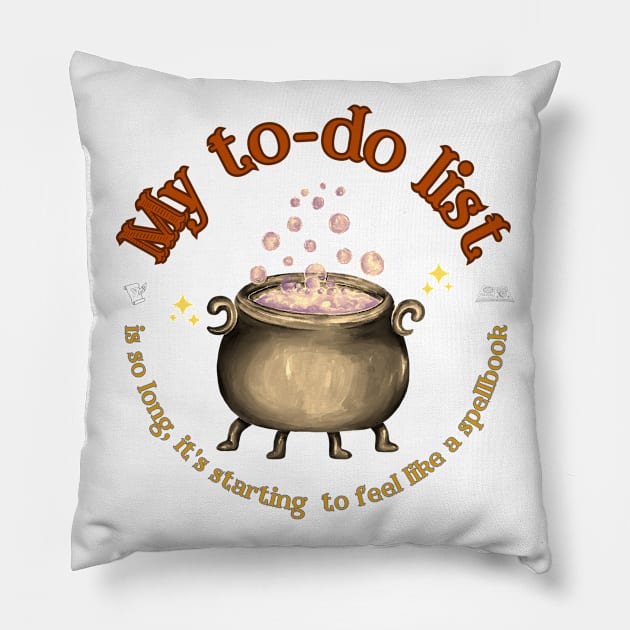 Overwhelmed To-Do List: From Tasks to Incantations Pillow by Caos Maternal Creativo