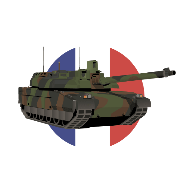 French Tank Leclerc with Flag by NorseTech