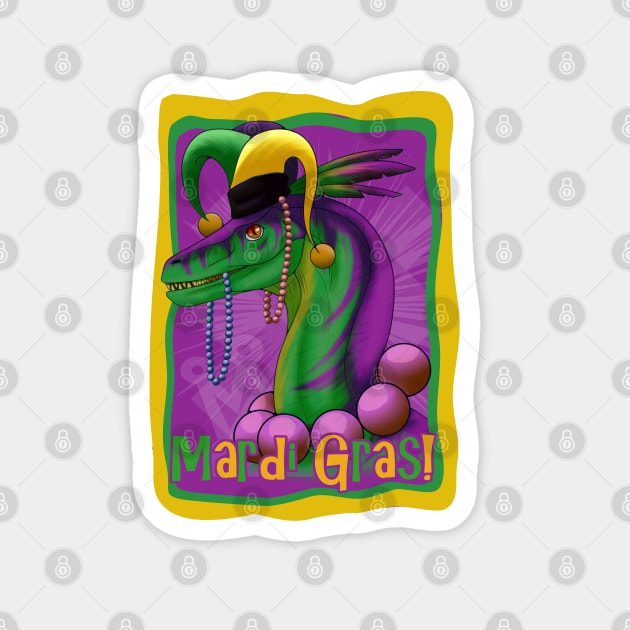 Mardi Gras Dinosaur Magnet by SakuraDragon