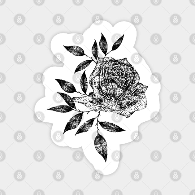 Black Rose Magnet by P7 illustrations 