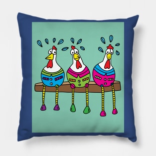 Crazy Chickens Funny Chicken Pillow