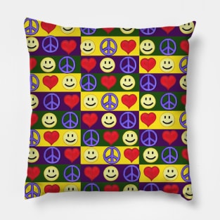 Peace Love Happiness Decor Pillow