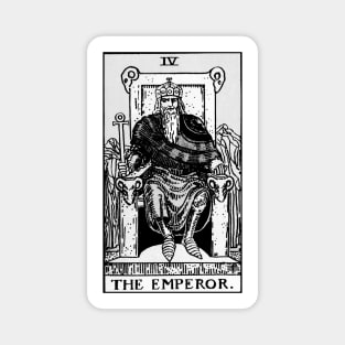 IV. The Emperor Tarot Card | Black and white Magnet