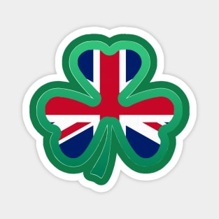 British Flag for st patricks day, Irish Shamrock Magnet