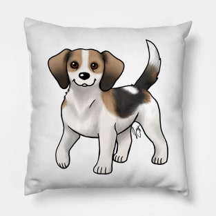 Dog - Queen Elizabeth Pocket Beagle - White Tan and Black Pillow