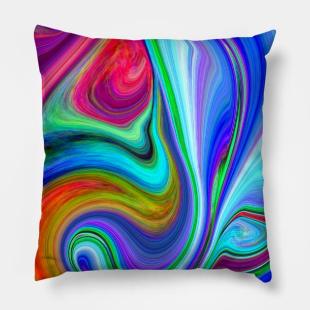 Vibrant Agate Slice Abstract Pattern Pillow by Art by Deborah Camp