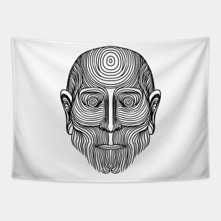 peculiar and strange face tattoo Tapestry