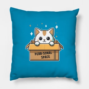 Purr-sonal Space Cat Shirt: Cute, Funny, Introvert, Emotional Boundaries, Ideal Cat Mom Gift for Girls - Cat Shirt Pillow