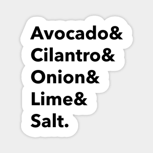 Guacamole ingredients Magnet